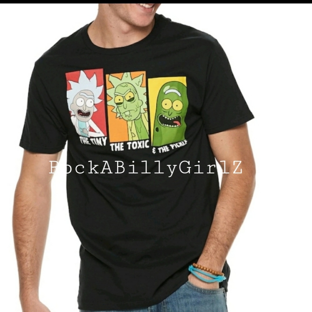 Rick & Morty Tiny Teen Rick Toxic Rick Pickle Rick Swifty Tee Shirt